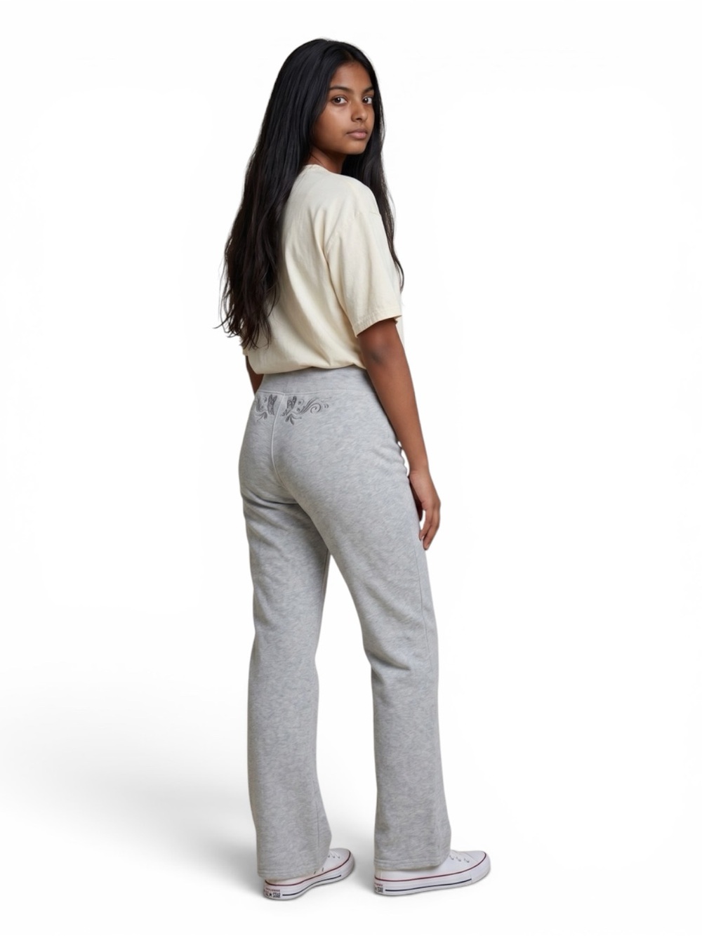 Hollister Gray Pants with Back Embroidery